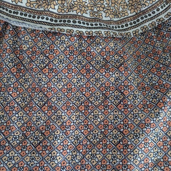 JANE AND DELANCEY Women's On or Off Shoulder Top Blouse Size M Peach Print NWOT - Picture 5 of 7